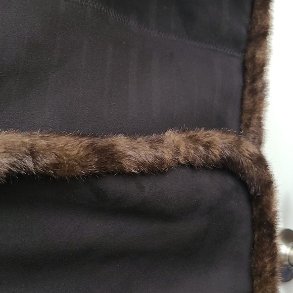 NWT Jones New York Black Chocolate 🍫 Shearling Suede Coat Jacket Size Large - Picture 8 of 8